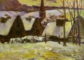 Pueblo bretón en la nieve Postimpresionismo Primitivismo Paisaje de Paul Gauguin